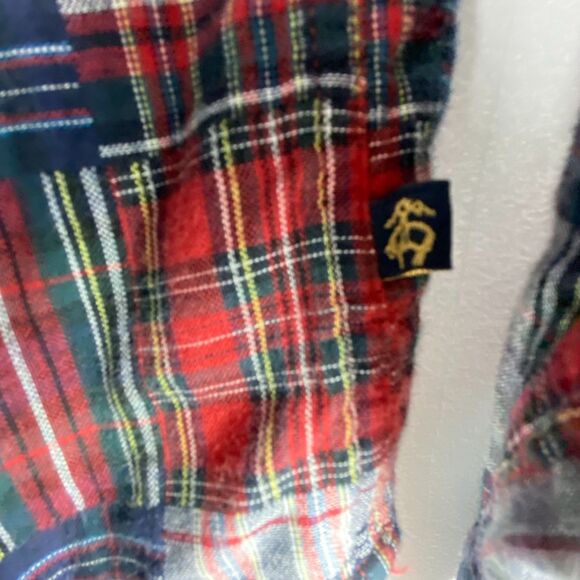 Brooks Brothers Fleece Shirt Boys XS Madras Plaid Button Down 100% Cotton - Picture 6 of 11